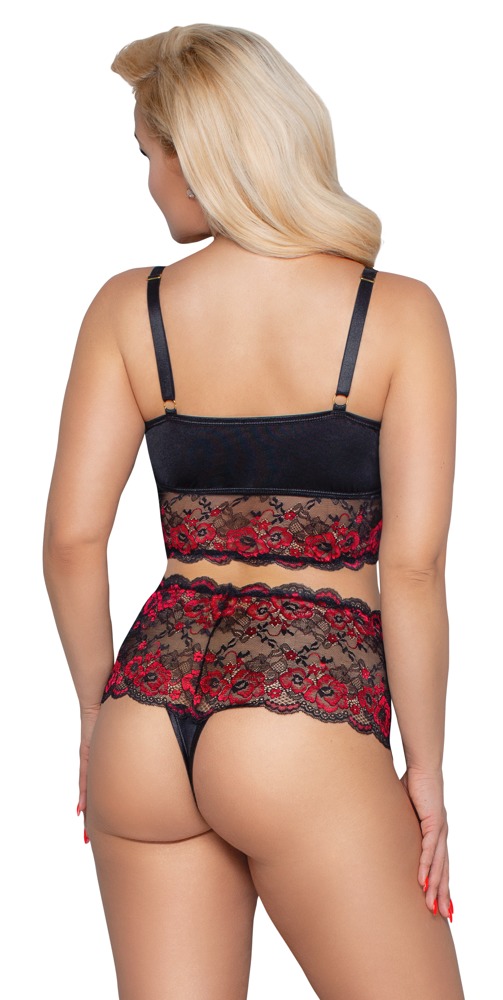 Cottelli curves Bra and Briefs black/red 4XL Seksuali liemenėlė &ndash; nuotrauka 4