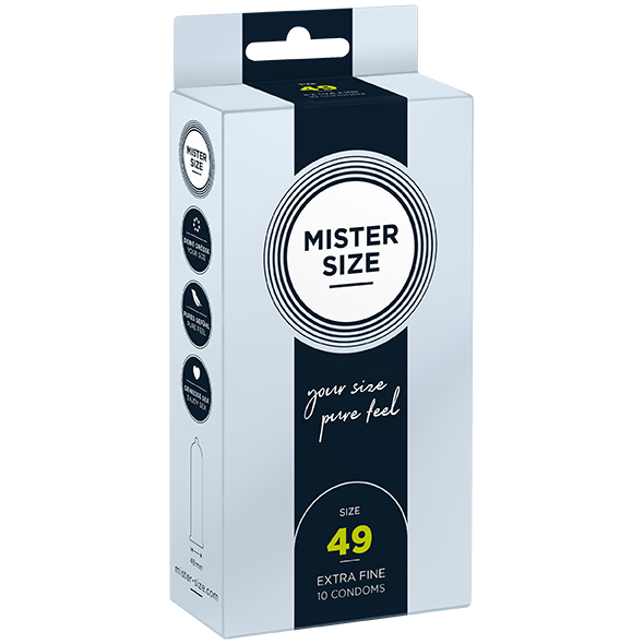 Mister Size - 49 mm Condoms 10 Pieces Nestandartinio dydžio prezervatyvai