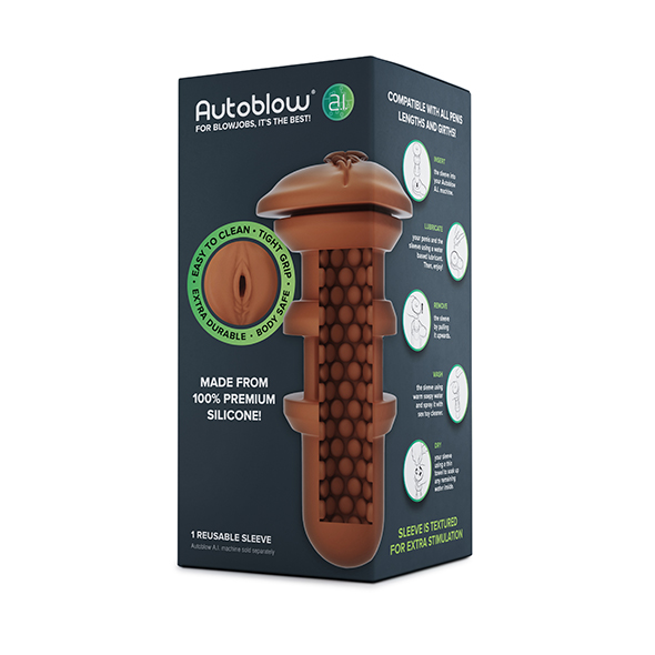 Autoblow - A.I. Silicone Vagina Sleeve Brown vaginalinis masturbatorius &ndash; nuotrauka 6