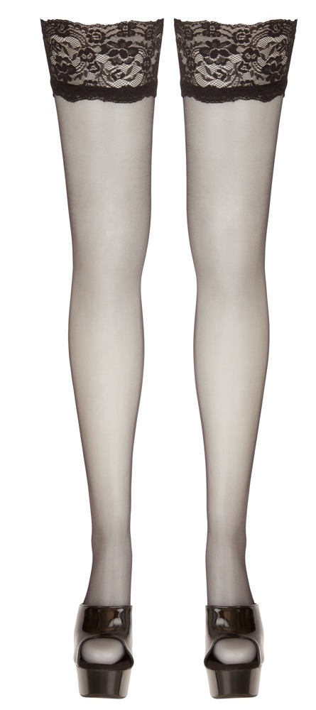 Cottelli legwear Hold-up Stockings black 6 Prisegamos kojinės &ndash; nuotrauka 4