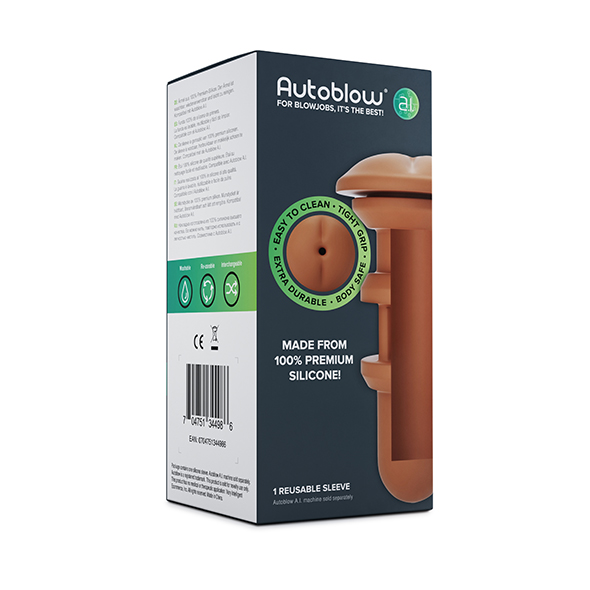 Autoblow - A.I. Silicone Anus Sleeve Brown analinis masturbatorius &ndash; nuotrauka 5