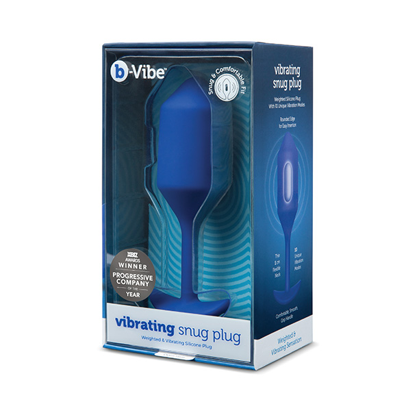 B-Vibe - Vibrating Snug Plug 4 (XL) Navy Analinis kai&scaron;tis &ndash; nuotrauka 7