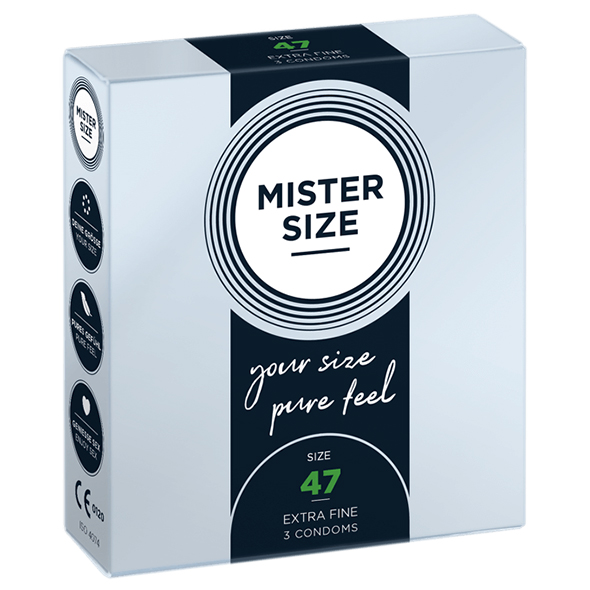 Mister Size Mister.Size - 47 mm Condoms 3 Pieces Nestandartinio dydžio prezervatyvai