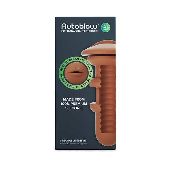 Autoblow - A.I. Silicone Mouth Sleeve Brown Oralinis masturbatorius &ndash; nuotrauka 4