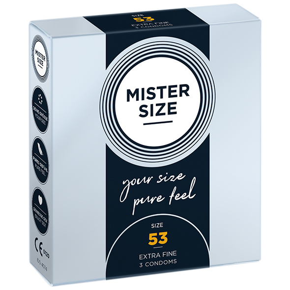 Mister Size - 53 mm Condoms 3 Pieces Nestandartinio dydžio prezervatyvai
