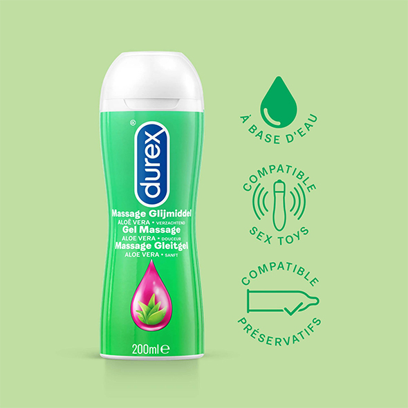 Durex - Play Massage 2 in 1 Aloe Vera 200 ml lubrikantas vandens pagrindu &ndash; nuotrauka 2