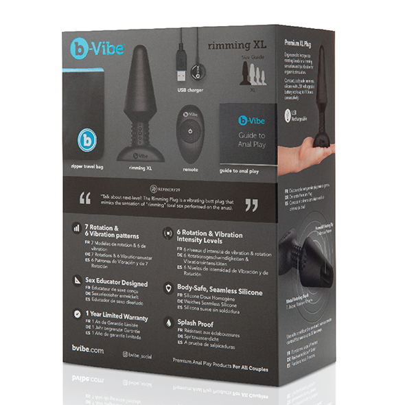 B-Vibe - Rimming Remote Control Plug xl Black Analinis kai&scaron;tis &ndash; nuotrauka 13