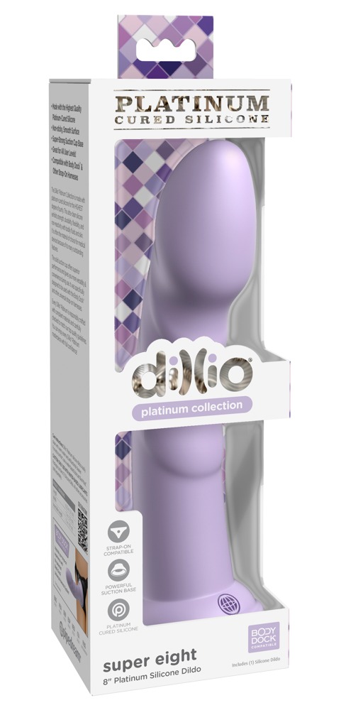 Dillio Platinum dp Super Eight Purple 8 inch Dildo ir falo imitatorius