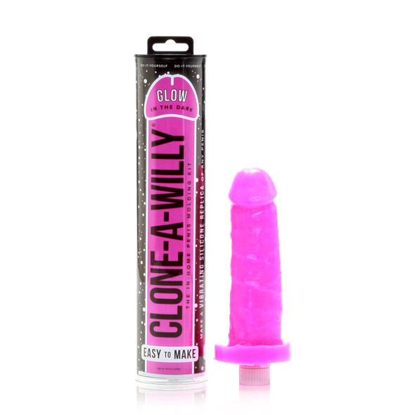 Clone-A-Willy - Kit Glow-in-the-Dark Hot Pink klonavimo rinkinys