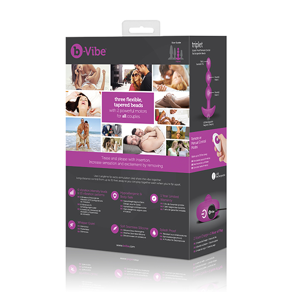 B-Vibe - Triplet Anal Beads Fuchsia Analinis kamuoliukas - rutuliukas &ndash; nuotrauka 11