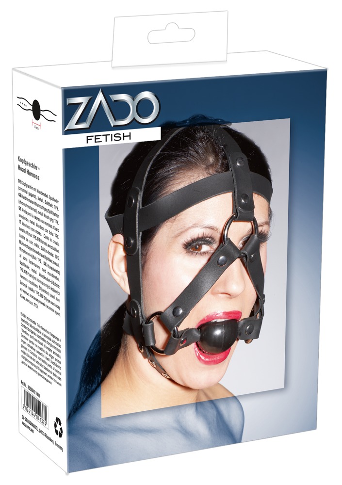 Zado Leather Head Harness & Gag burnos kaištis