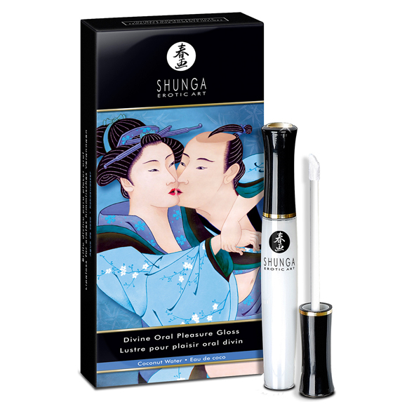 Shunga - Divine Oral Pleasure Gloss Coconut Water Stimuliuojantis lūpų balzamas