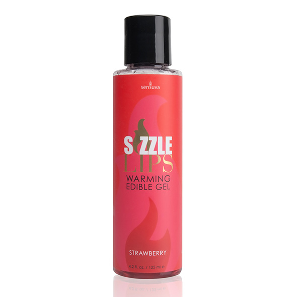 Sensuva - Sizzle Lips Warming Edible Gel Strawberry 125 ml oralinis lubrikantas