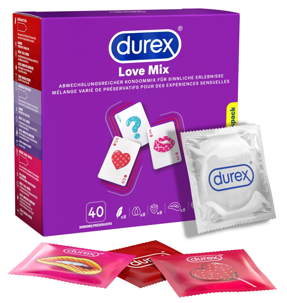 Durex Love Mix Pack of 40 prezervatyvų rinkinys