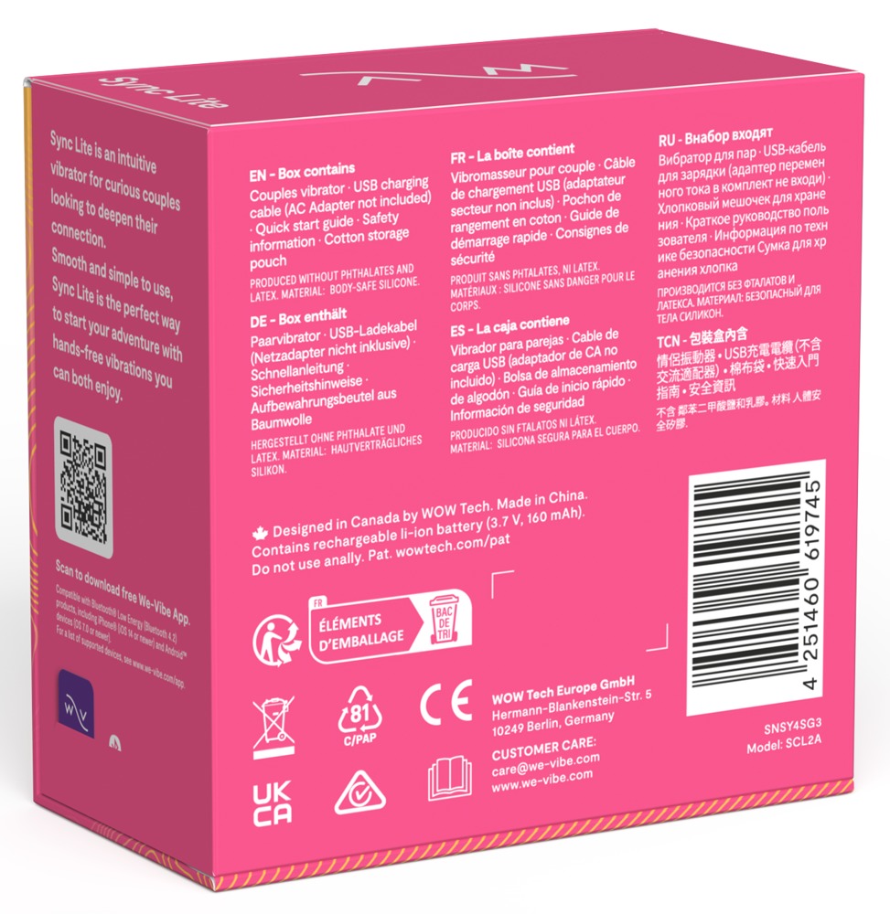 We Vibe We-Vibe Sync Lite Pink vibratorius poroms &ndash; nuotrauka 11