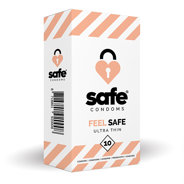 Safe - Condoms Feel Safe Ultra Thin (10 pcs) ploni prezervatyvai