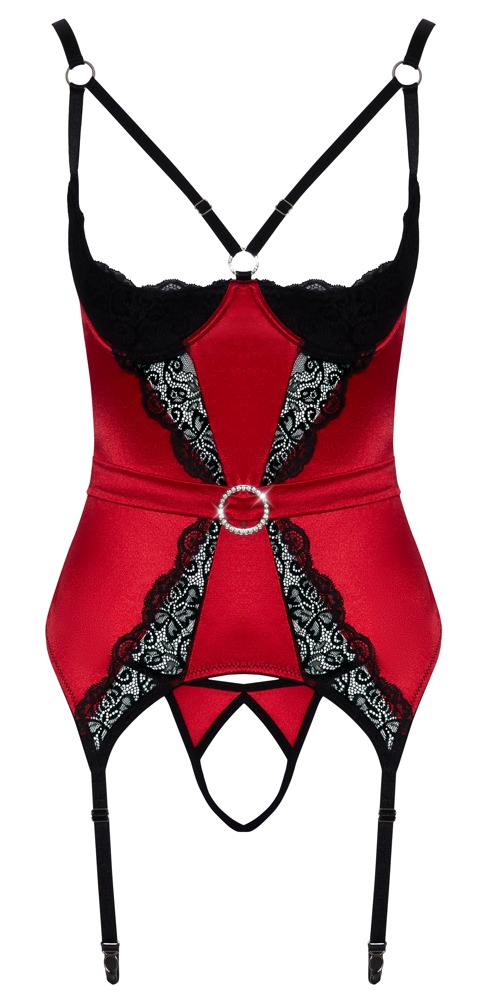 Cottelli lingerie Cami Suspenders red M Seksuali liemenėlė &ndash; nuotrauka 6