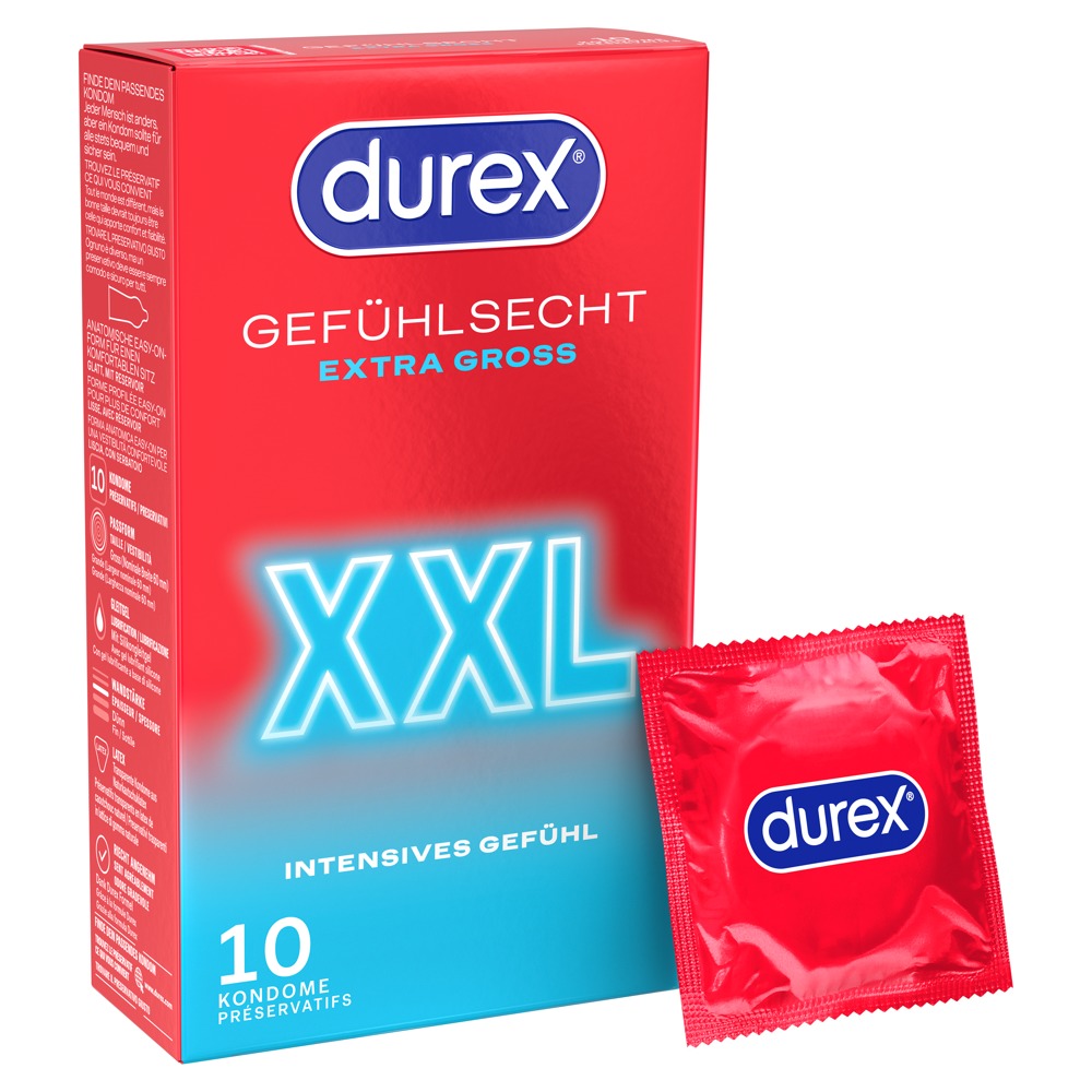 Durex gef&uuml;hlsecht Extra gro&szlig;10 Prezervatyvai &ndash; nuotrauka 2