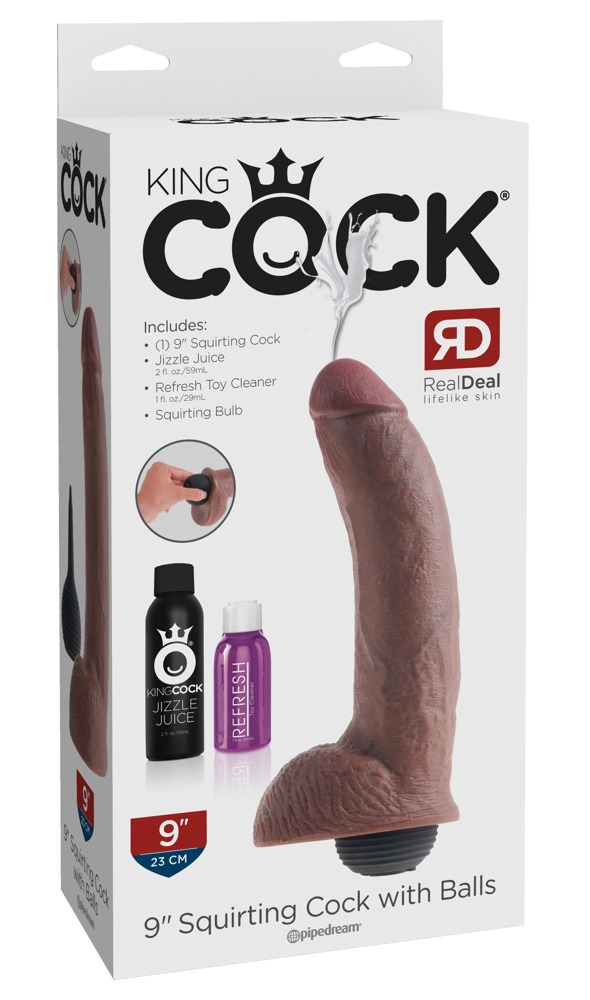 King Cock kc 9" Squirting Cock with Ball realistiškas dildo