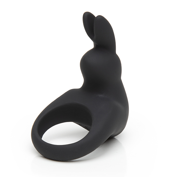 Happy Rabbit - Rechargeable Vibrating Rabbit Cock Ring Black Pakraunamas vibruojantis penio žiedas