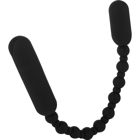 PowerBullet - Rechargeable Booty Beads Black Analinis kamuoliukas - rutuliukas