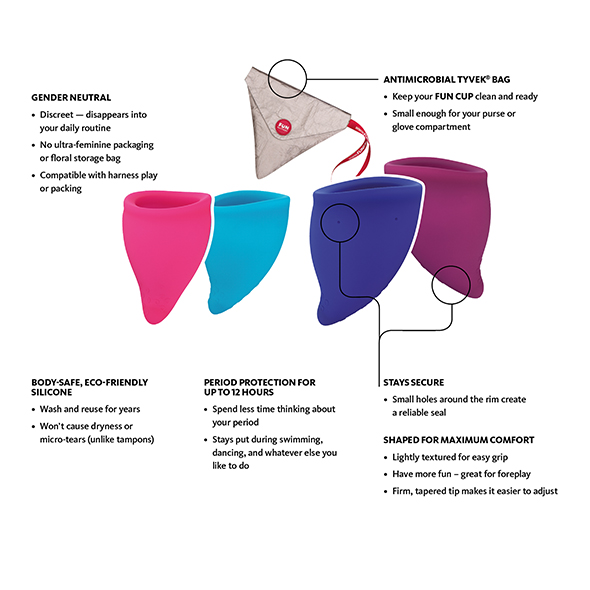Fun Factory - Fun Cup Explore Kit Menstrual Cup Pink & Ultramarine menstruacinė taurelė