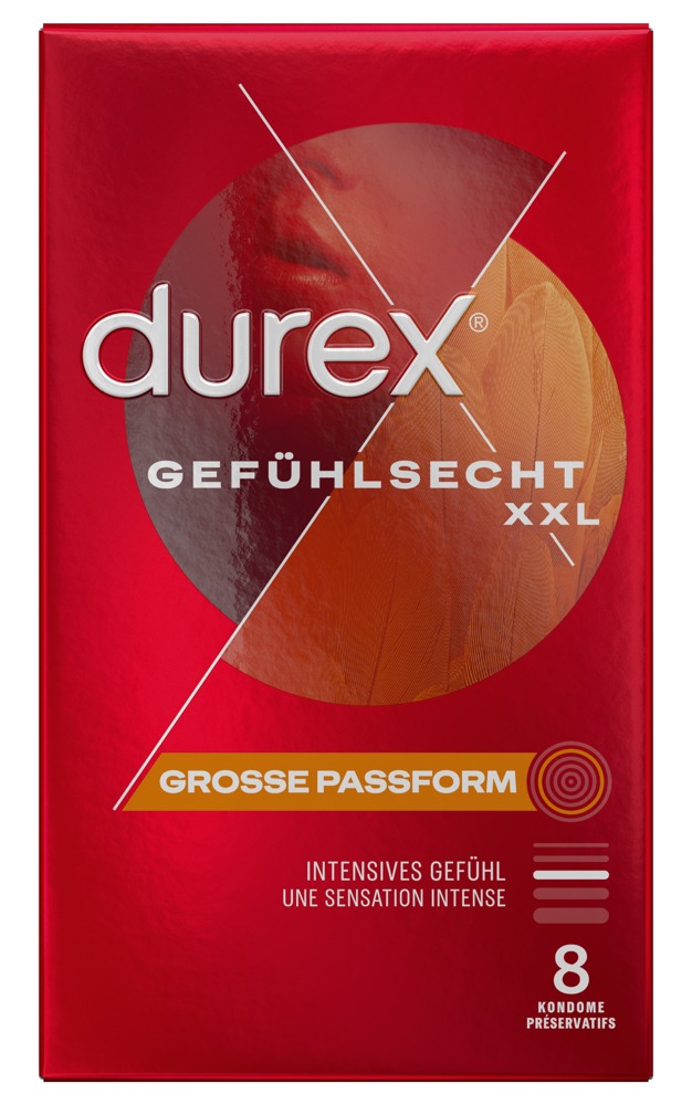 Durex gefühlsecht extra larg8 Nestandartinio dydžio prezervatyvai