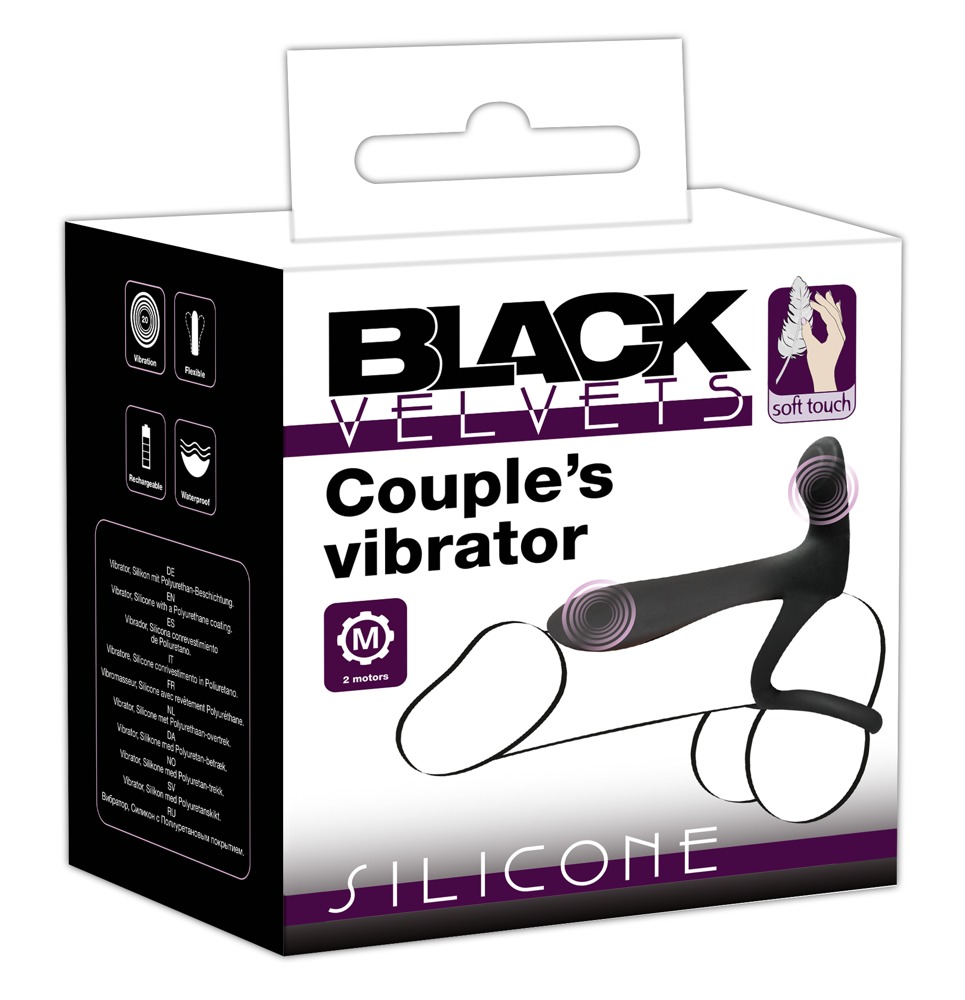 Black Velvets Couples Vibrator Pakraunamas vibruojantis penio žiedas