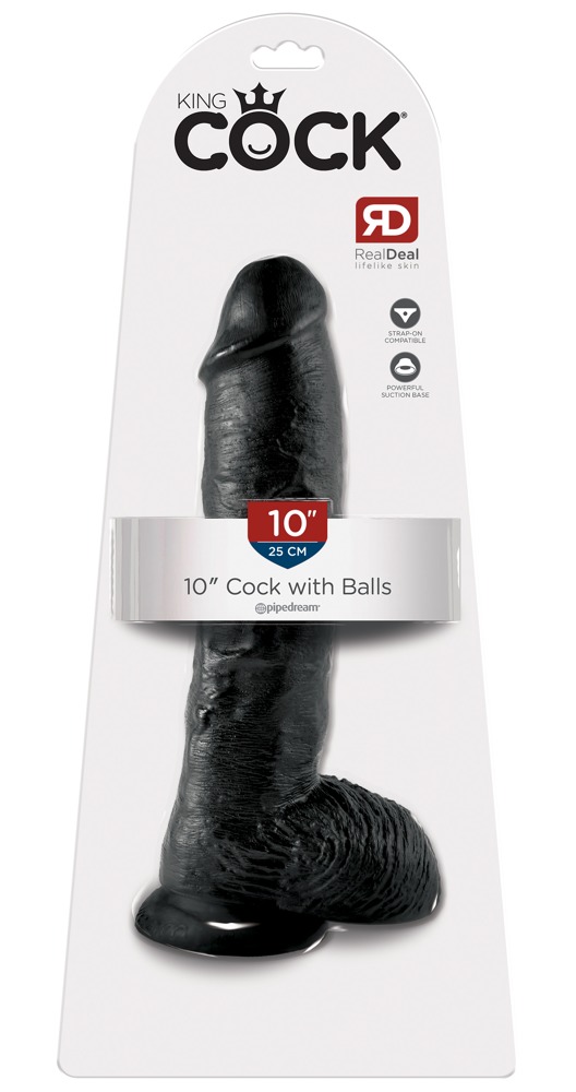 King Cock 10 inch Balls Black realistiškas dildo
