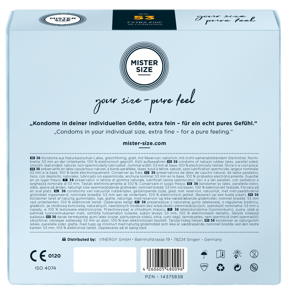Mister Size 53mm pack of 36 Nestandartinio dydžio prezervatyvai &ndash; nuotrauka 3