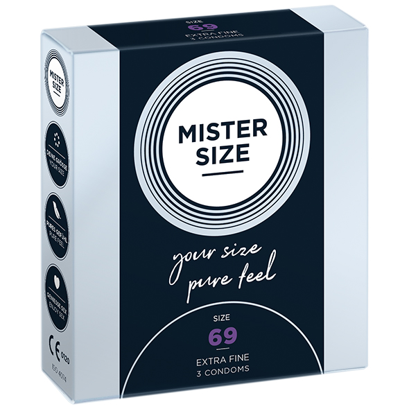Mister Size - 69 mm Condoms 3 Pieces Nestandartinio dydžio prezervatyvai