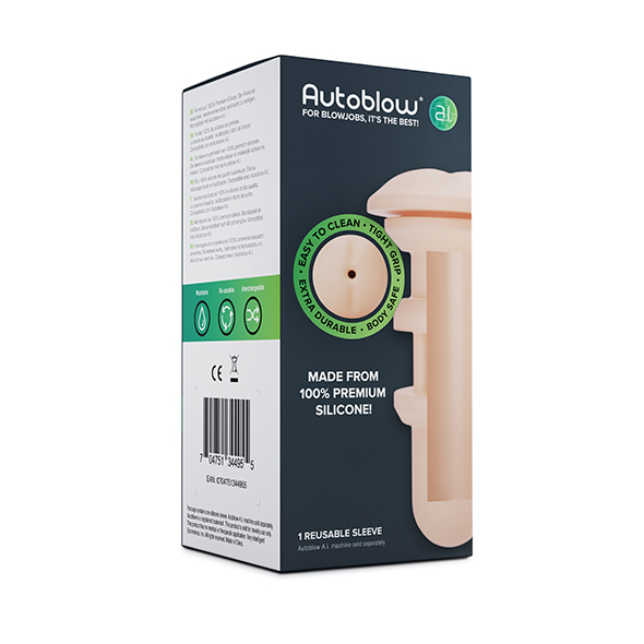 Autoblow - A.I. Silicone Anus Sleeve White analinis masturbatorius &ndash; nuotrauka 5
