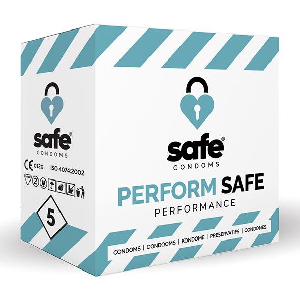Safe - Condoms Perform Safe Performance (5 pcs) Itin saugūs prezervatyvai