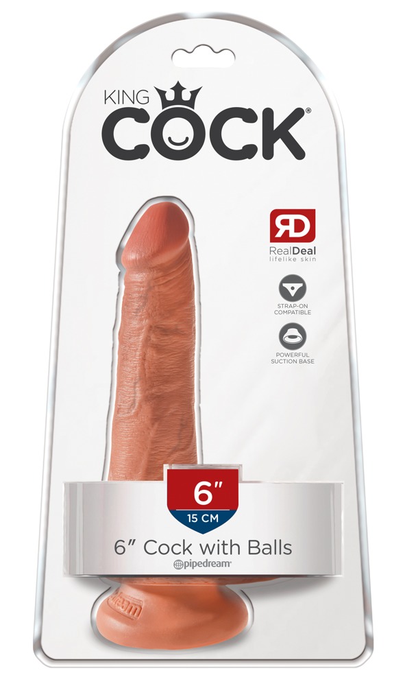 King Cock 6 Cock w Balls Tan realistiškas dildo