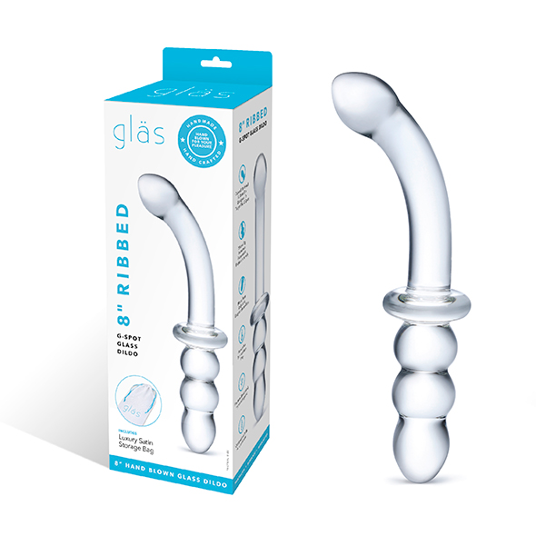 Glas - Ribbed G-Spot Glass Dildo stiklinis dildo &ndash; nuotrauka 2