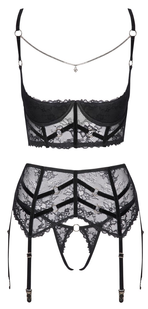 Cottelli lingerie Shelf Bra Set Chain 75B/S Seksuali liemenėlė &ndash; nuotrauka 7