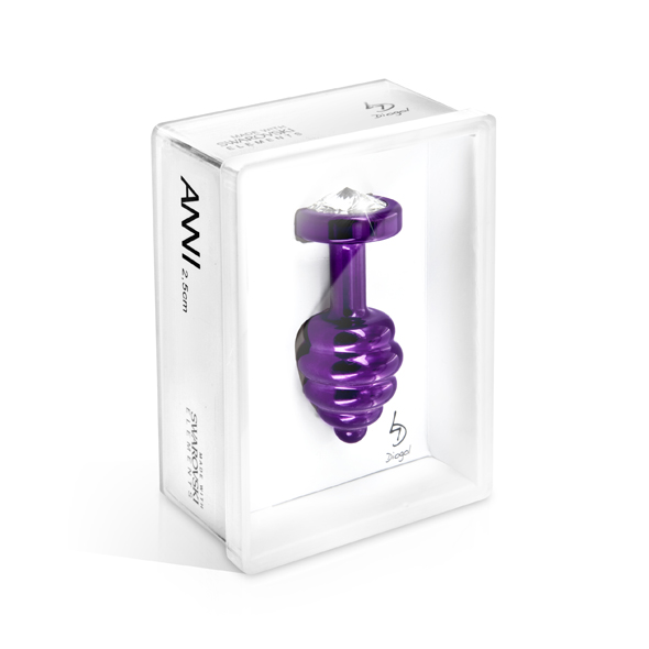 Diogol - Ano Butt Plug Ribbed Purple 30 mm Analinis kai&scaron;tis &ndash; nuotrauka 2