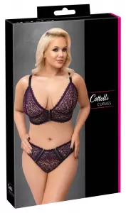 Cottelli CURVES Bra Set purple 3XL