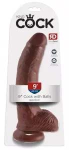 King Cock KC 9" Cock with Balls Brown
