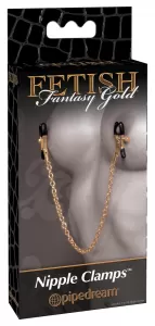 Fetish Fantasy Gold FFS Gold Chain Nipple Clamps