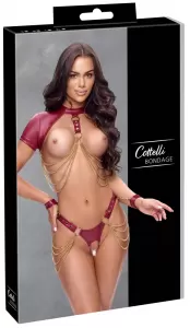 Cottelli BONDAGE Top+Thong Bondage red XL