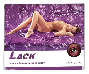 fetish Collection Vinyl Bed Sheet purple 200x230
