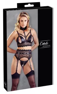 Bondage Bra Suspender Set M