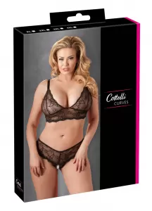 Cottelli CURVES Bra and String black 4XL