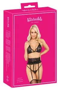 Lacy & Classy Black Suspender Set black L/XL