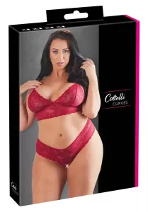 Cottelli CURVES Bra and Red Briefs 4XL
