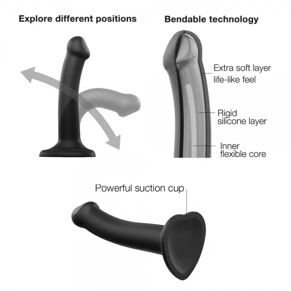Strap-On-Me Semi-Real.Dildo M Black realisti&scaron;kas dildo &ndash; nuotrauka 8