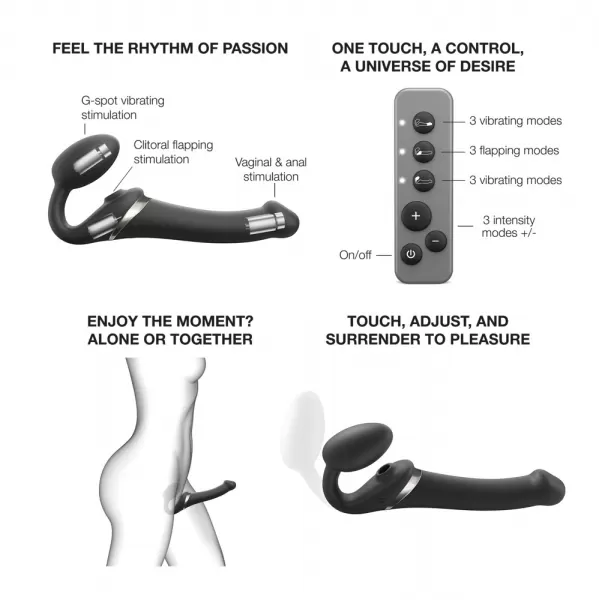 Strap-On-Me Multi Orgasm Bendable S Black Strap-on dildo &ndash; nuotrauka 8