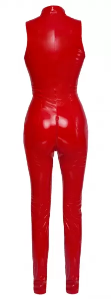 Black Level Vinyl Jumpsuit red S Seksuali lateksinė apranga &ndash; nuotrauka 7