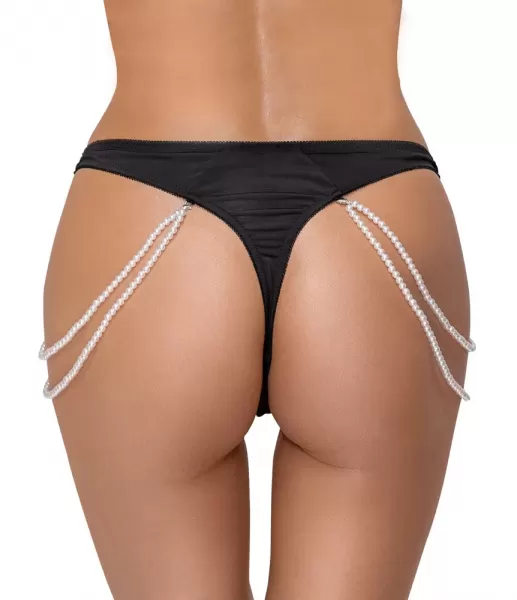 Cottelli lingerie stringai String with Pearl Chains M/L &ndash; nuotrauka 4